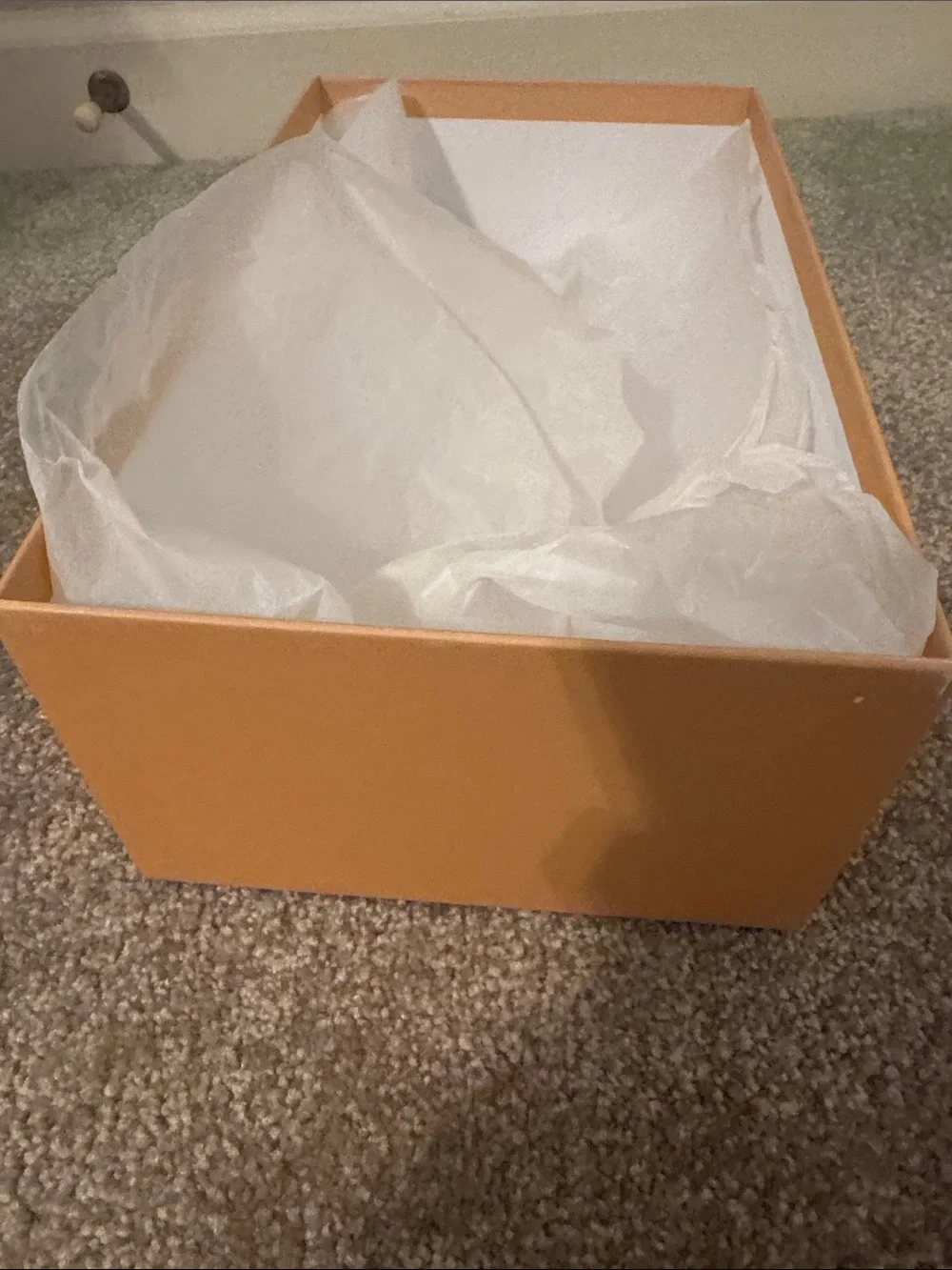 forte_forte White Storage Shoe Box with Tan Lid